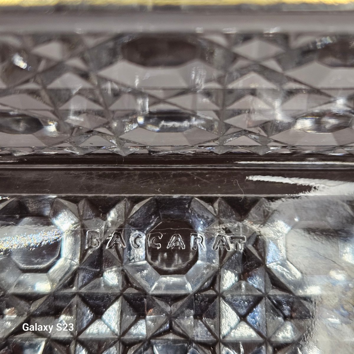 Baccarat Diamants Pierreries vide poche, centre de table rectangle cristal moulé-photo-2