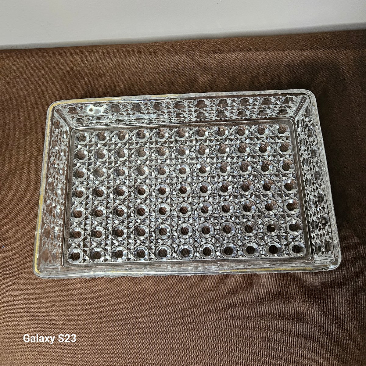 Baccarat Diamants Pierreries vide poche, centre de table rectangle cristal moulé-photo-3