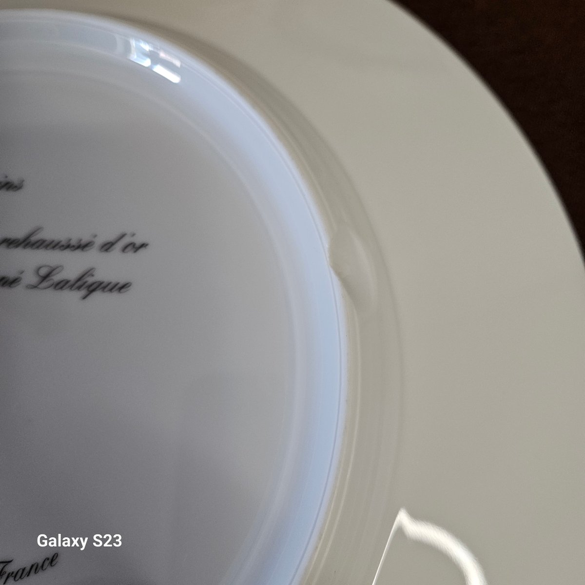Lalique "lupins" Pattern: 12 Limoges Porcelain Plates, 6 Dinner Plates And 6 Soup Plates-photo-4