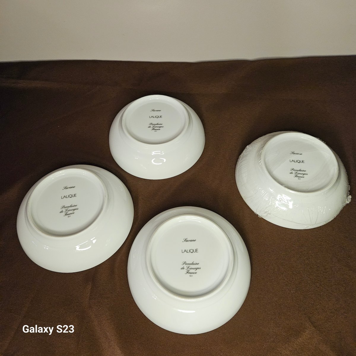 Lalique Limoges Porcelain: 4 "savane" Pattern Soup Bowls (calot Shape)-photo-2