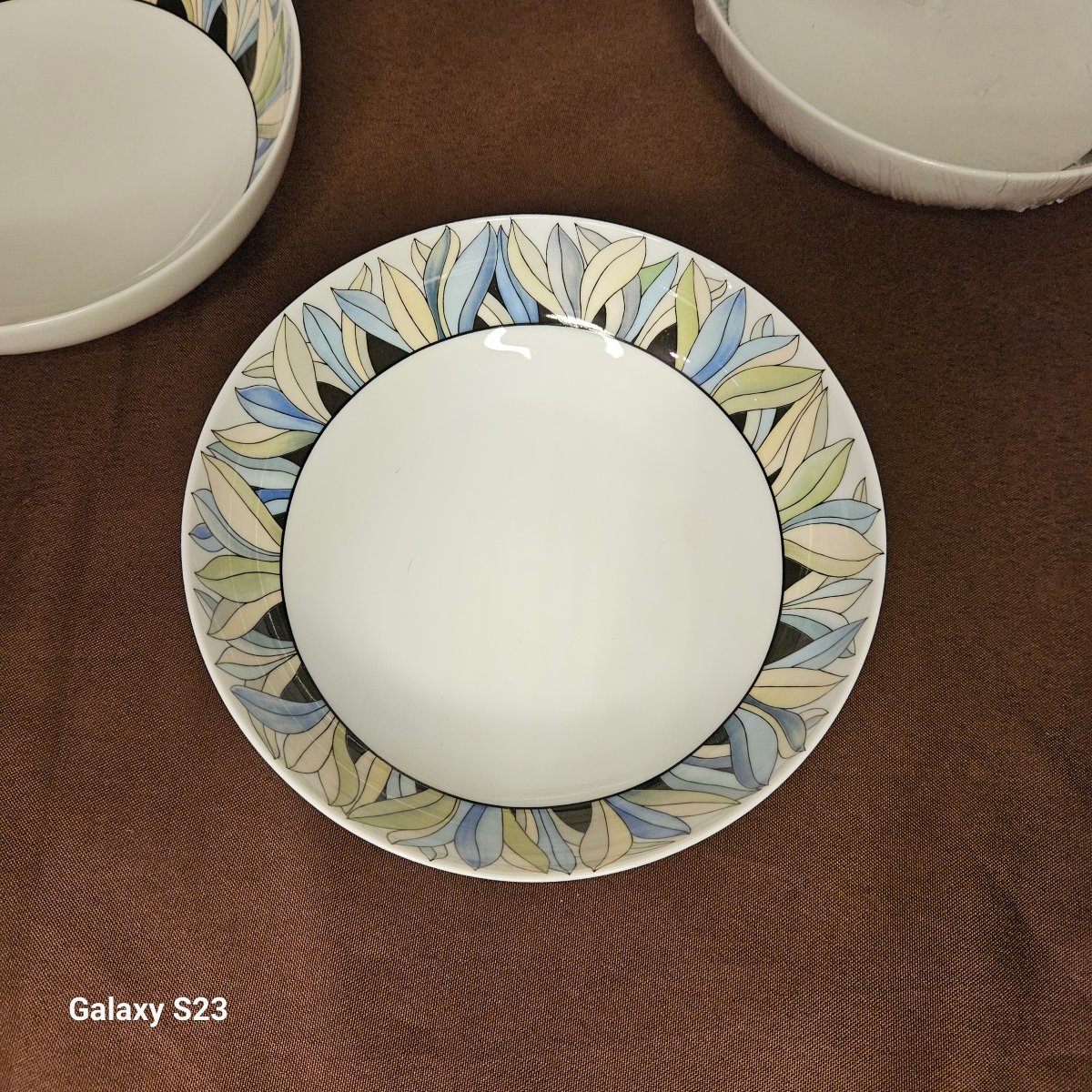 Lalique Limoges Porcelain: 4 "savane" Pattern Soup Bowls (calot Shape)-photo-3