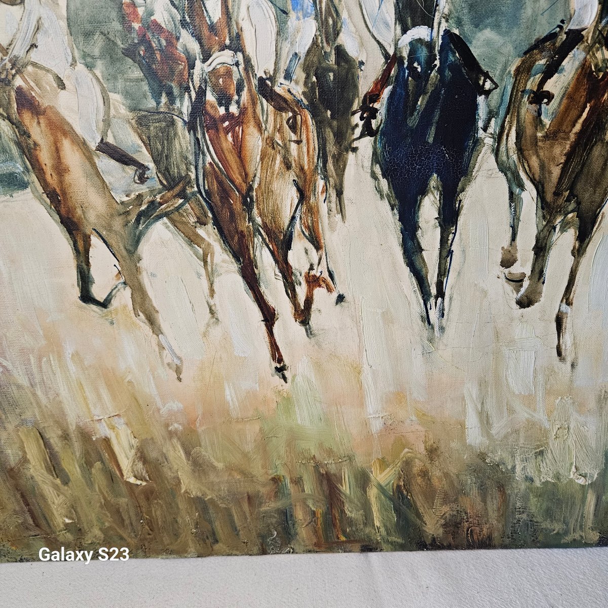 Bernard Lignon, Oil On Canvas, The Jockeys ,horse Race. Paul Pétridès Gallery.-photo-4