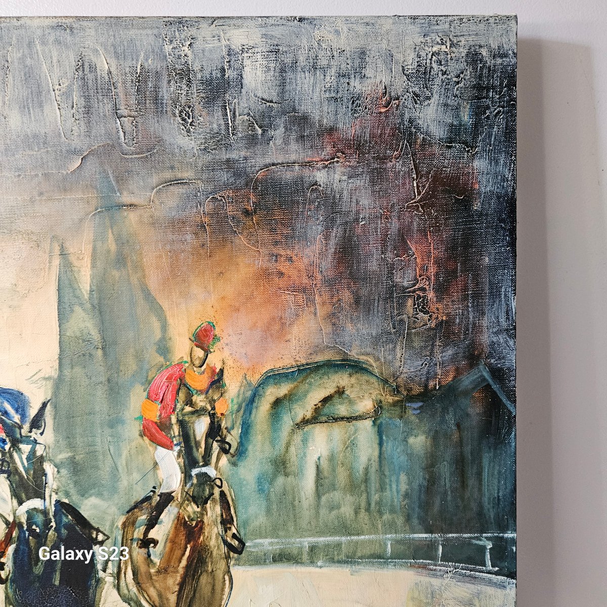 Bernard Lignon, Oil On Canvas, The Jockeys ,horse Race. Paul Pétridès Gallery.-photo-5