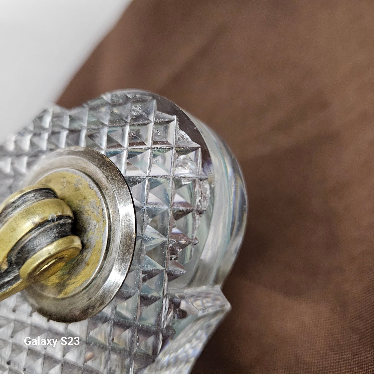 Partie de Brûle parfum Baccarat en bronze et cristal du 19ème siècle Petite coupe-photo-6