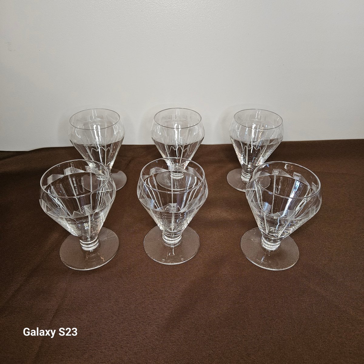 Six verres à eau art déco en cristal vers 1930-1940