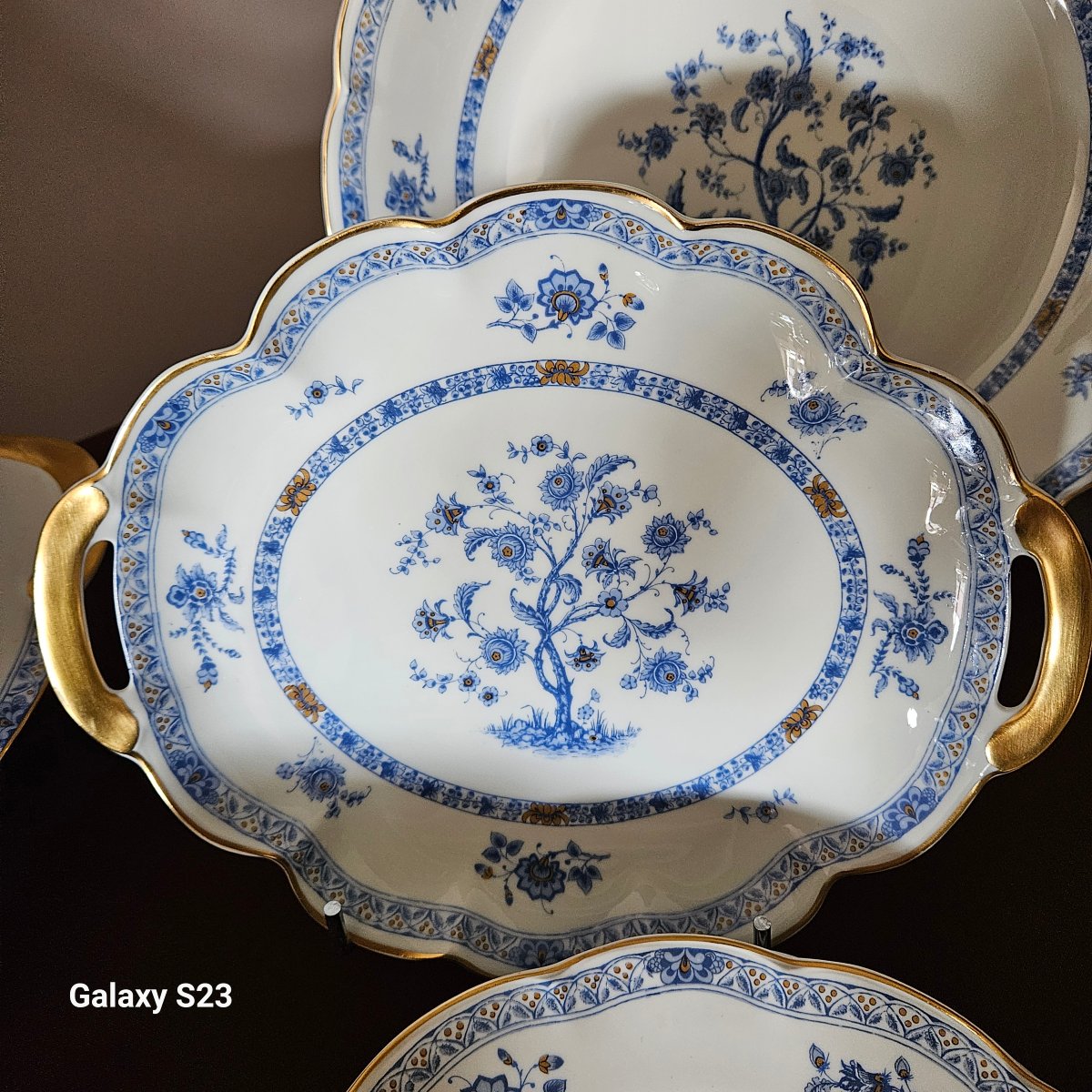 Haviland Limoges Modèle arbre de vie Bonneval Bleu 29 pièces -photo-3