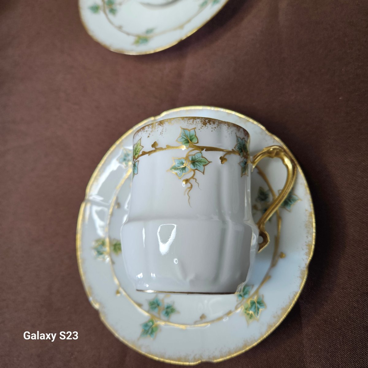 Service à café/moka peint à la main Porcelaine de Limoges 6 personnes 1897-1917-photo-2