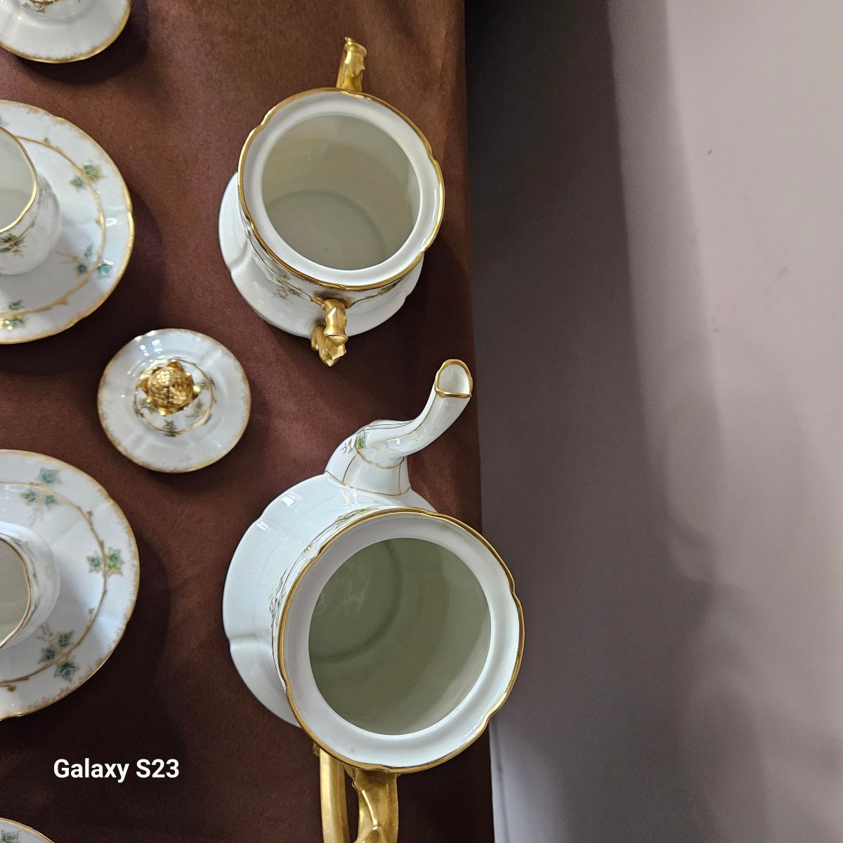 Service à café/moka peint à la main Porcelaine de Limoges 6 personnes 1897-1917-photo-2