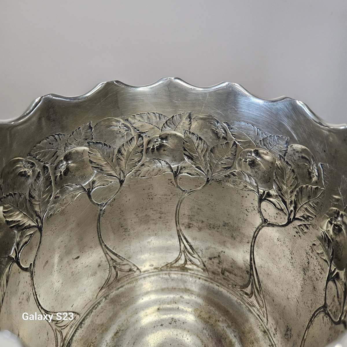 Grand seau à champagne Art nouveau Carl Deffner Métal argenté.  2 à 3 bouteilles-photo-5