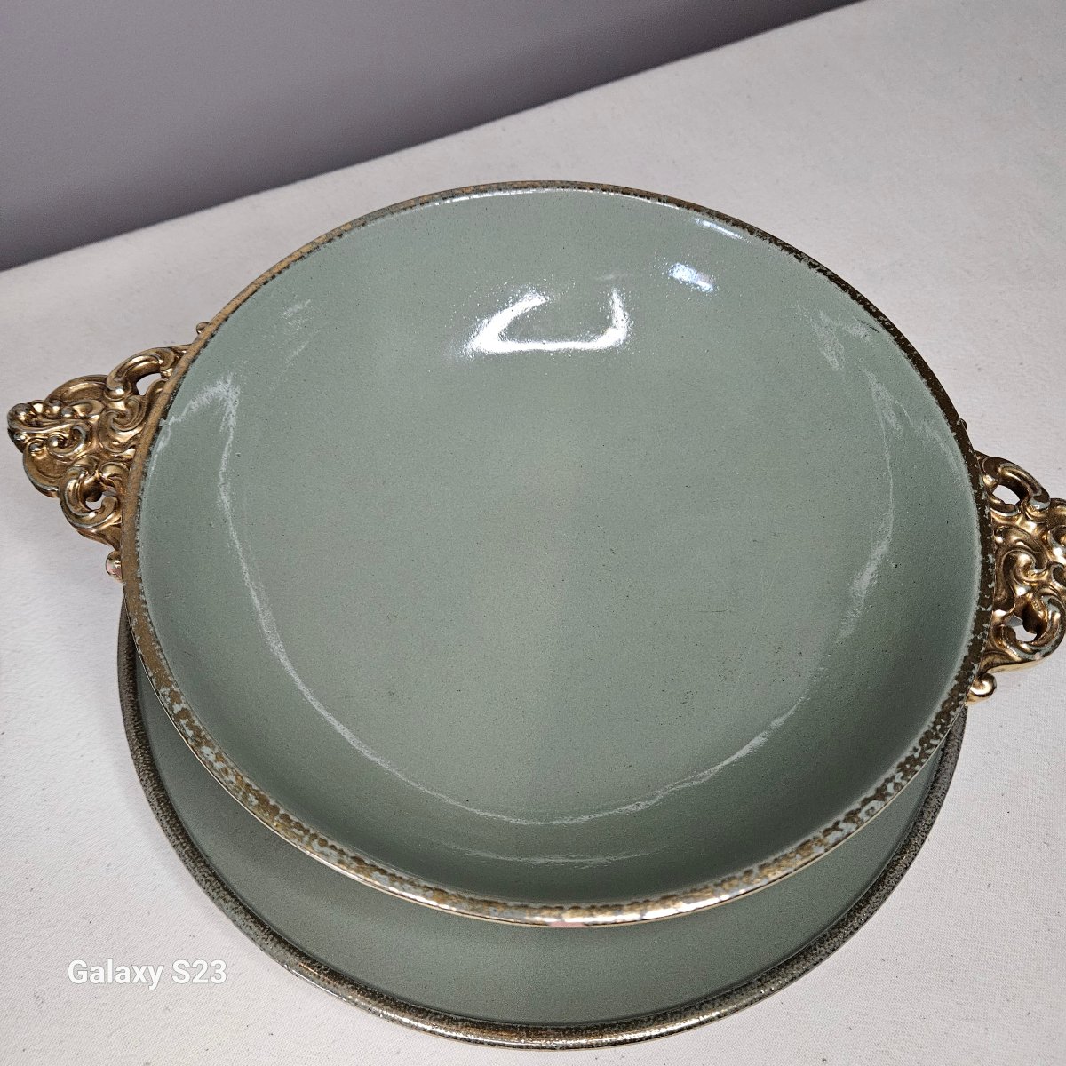Vegetable Tureen And Stand, "terre d'Eclance" / "charenton" Pattern. Art Nouveau.-photo-2