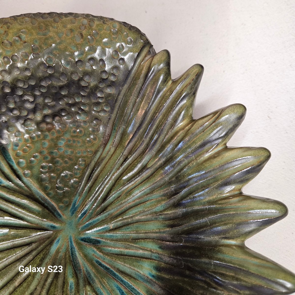 Jean Marais Petite coupe Grand Vide poche "Tournesol" en terre cuite émaillée -photo-3