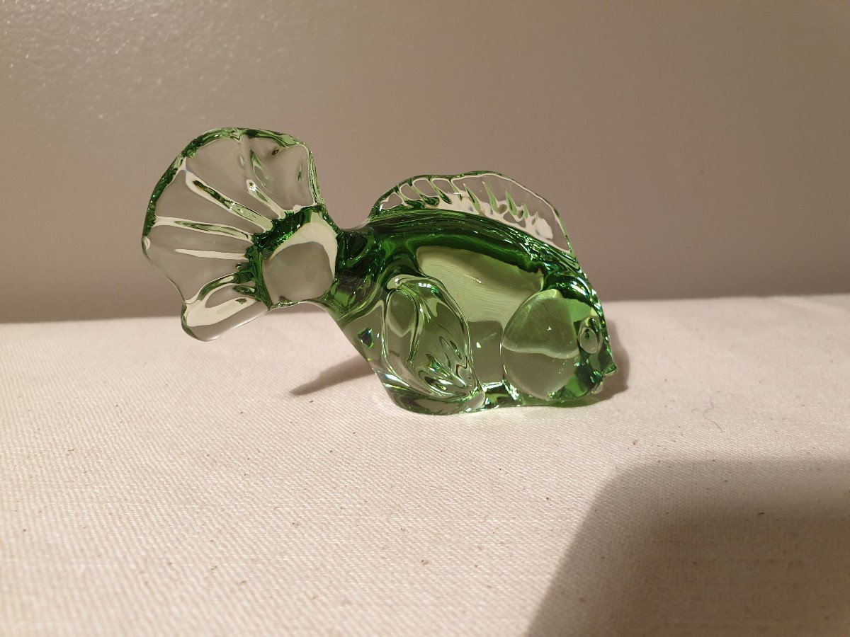Cristallerie De Lorraine Poisson Vert