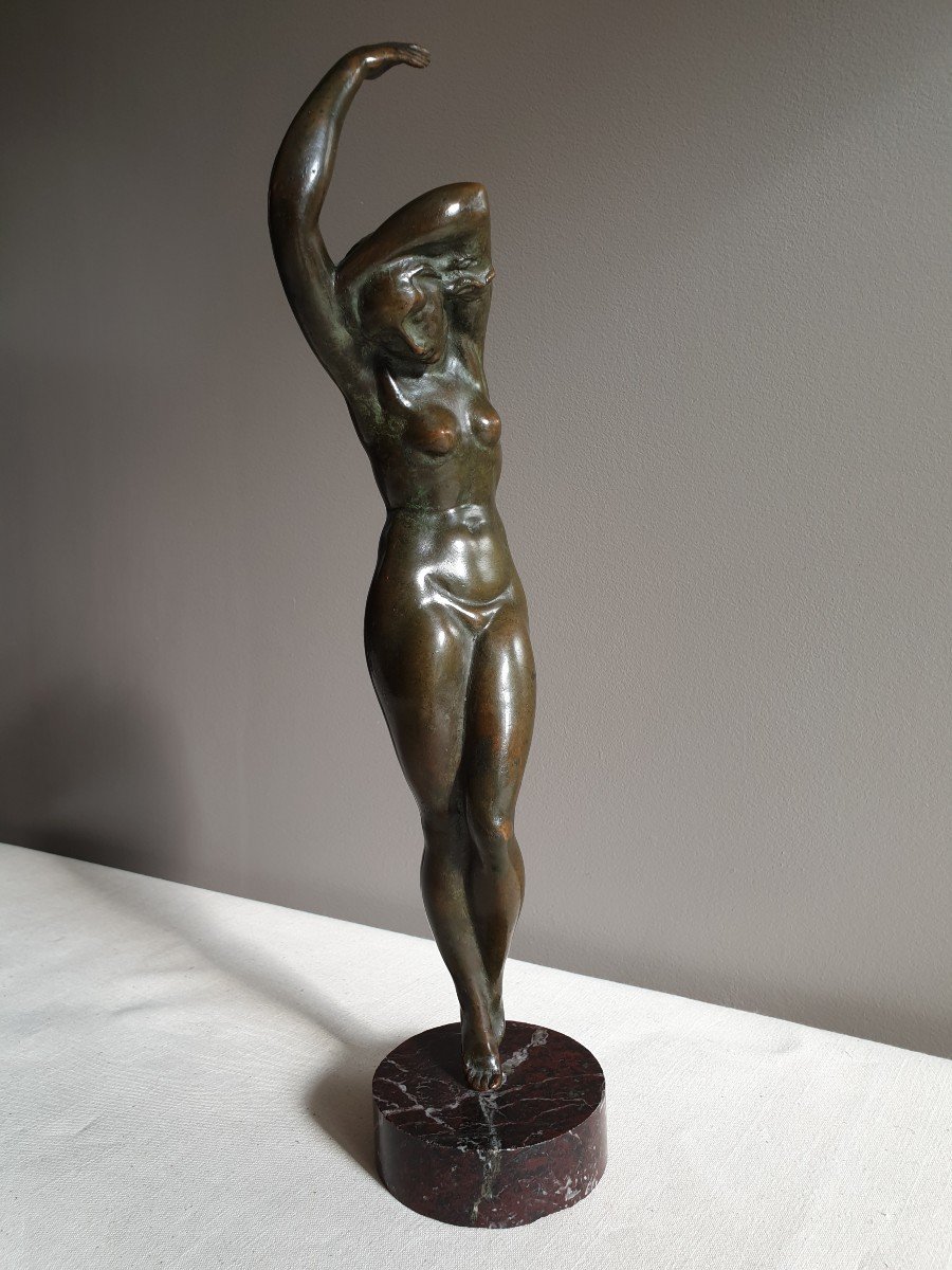 Sculpture En Bronze d'Oreste Zampieri (1886-?)  Nu Féminin