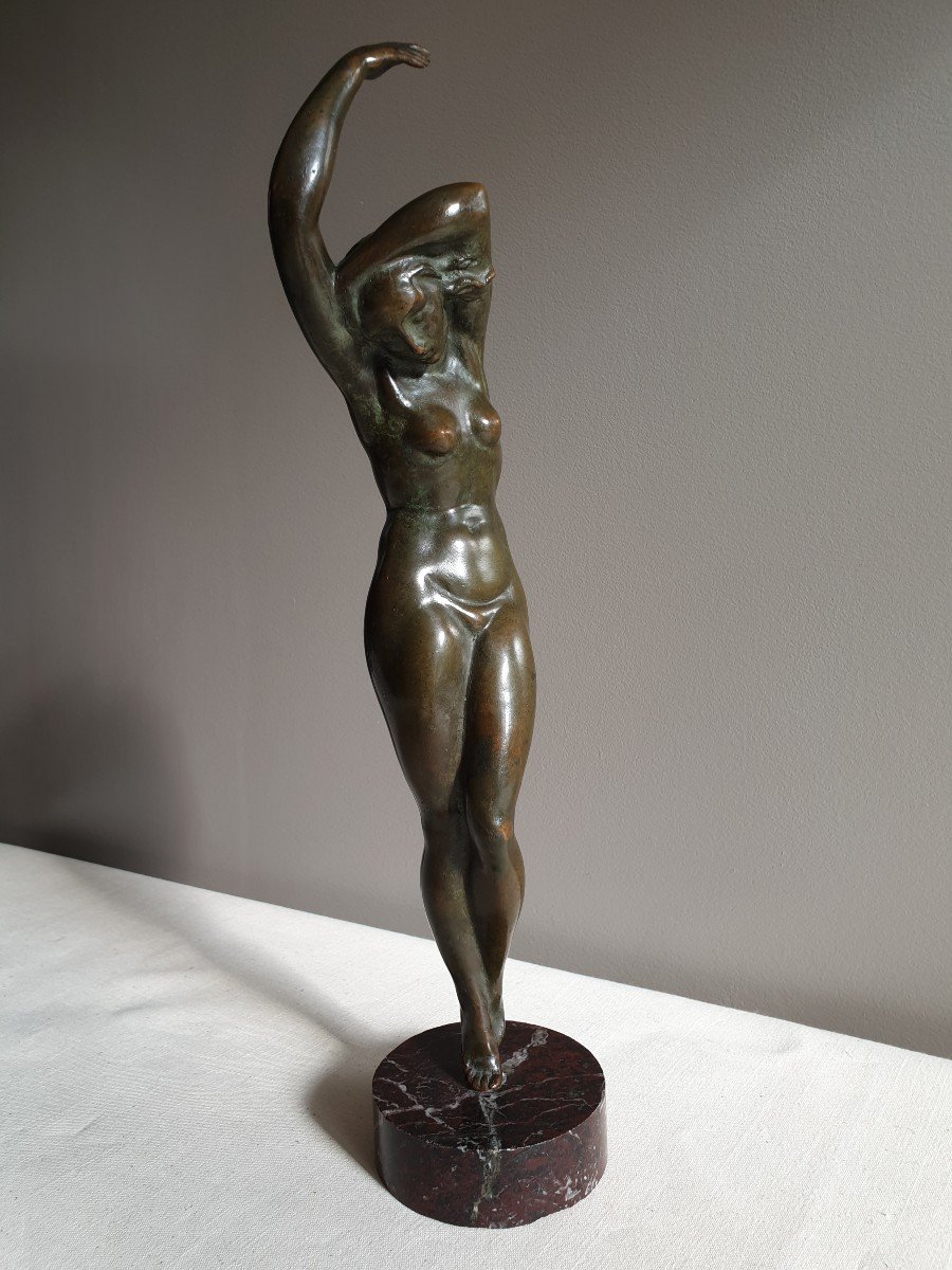 Sculpture En Bronze d'Oreste Zampieri (1886-?)  Nu Féminin