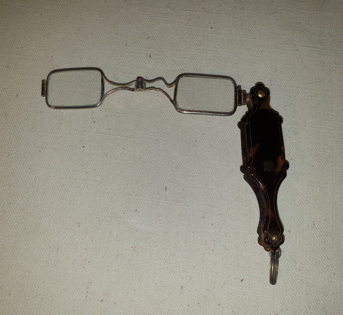 Hand Face Of Glasses In Tortoiseshell And In Silver Napoleon III