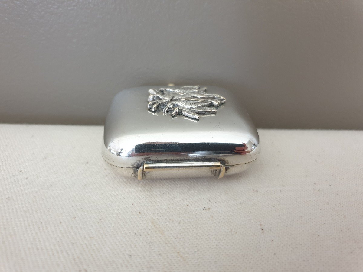 Coin Purse Box With Hunting Decor Of Hares And Ducks-photo-3