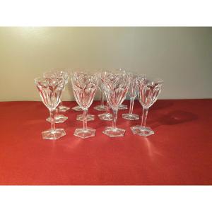 Baccarat "Compiègne"  12 verres à vin cuit estampillés en cristal Hauteur 13 cm
