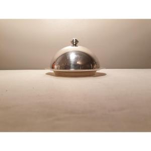 Christofle Hotel Butter Dish In Silver Metal.