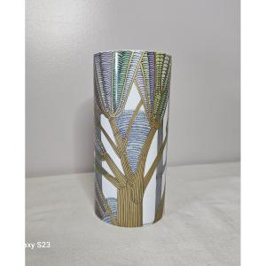 Rosenthal vase rouleau décor bambou Hauteur  22 cm