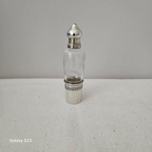 Small Crystal And Silver Bottle For Lemon Balm Water. Minerva Hallmark