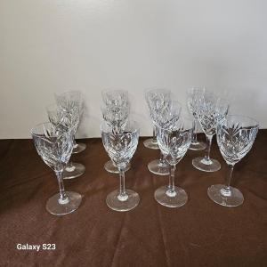 Saint Louis Chantilly Twelve Water Glasses. Height 18.7 Cm