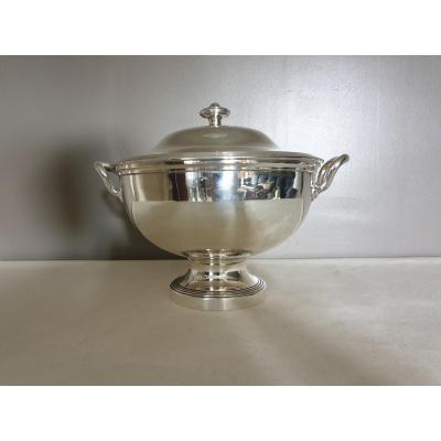 Christofle Molded Silver Metal Soup Tureen