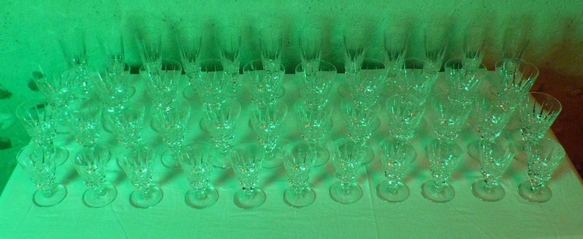 45 Piece Crystal Glass Service From St Louis Guernsey Model -photo-1