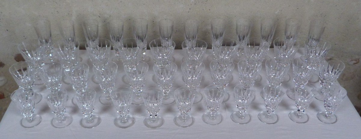 45 Piece Crystal Glass Service From St Louis Guernsey Model -photo-2
