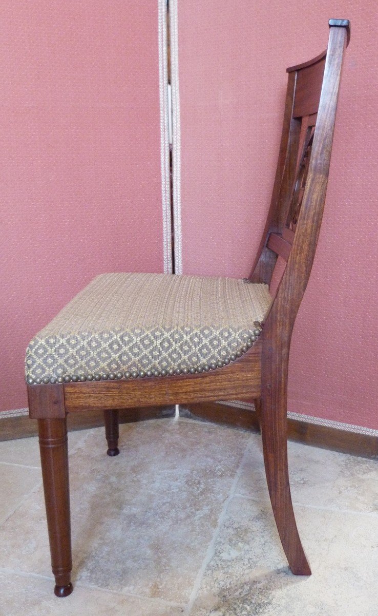 Exceptionnel Série De 10 Chaises d'époque Empire, Restauration    -photo-7