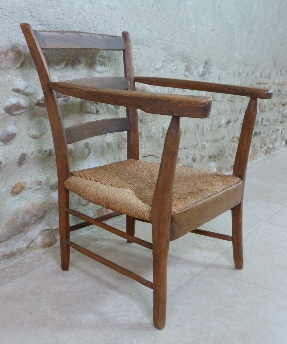 fauteuil paillé rustique -photo-2