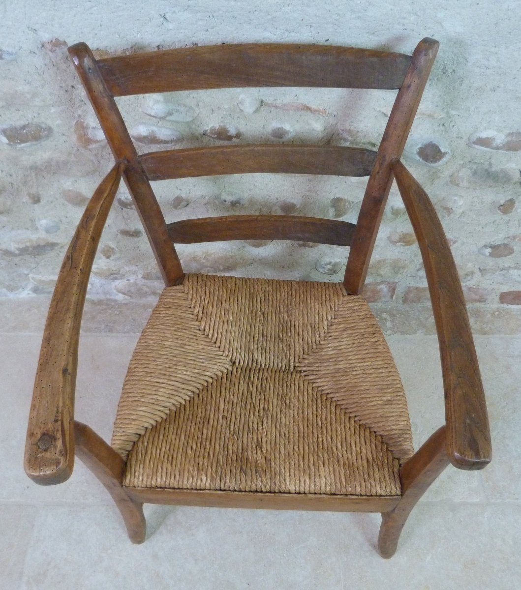 fauteuil paillé rustique -photo-4