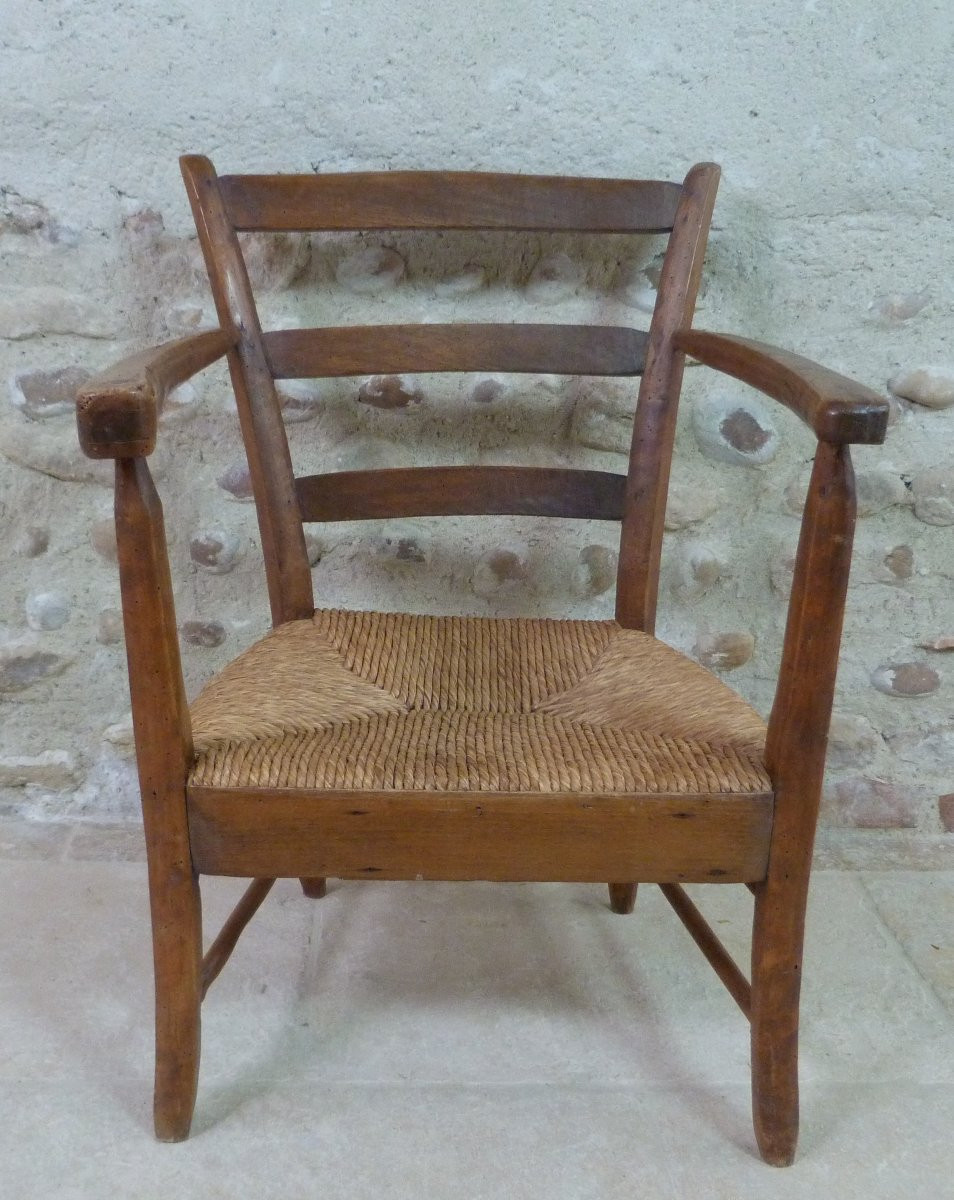 fauteuil paillé rustique -photo-1