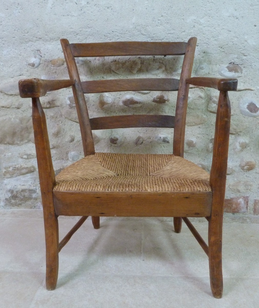 fauteuil paillé rustique 
