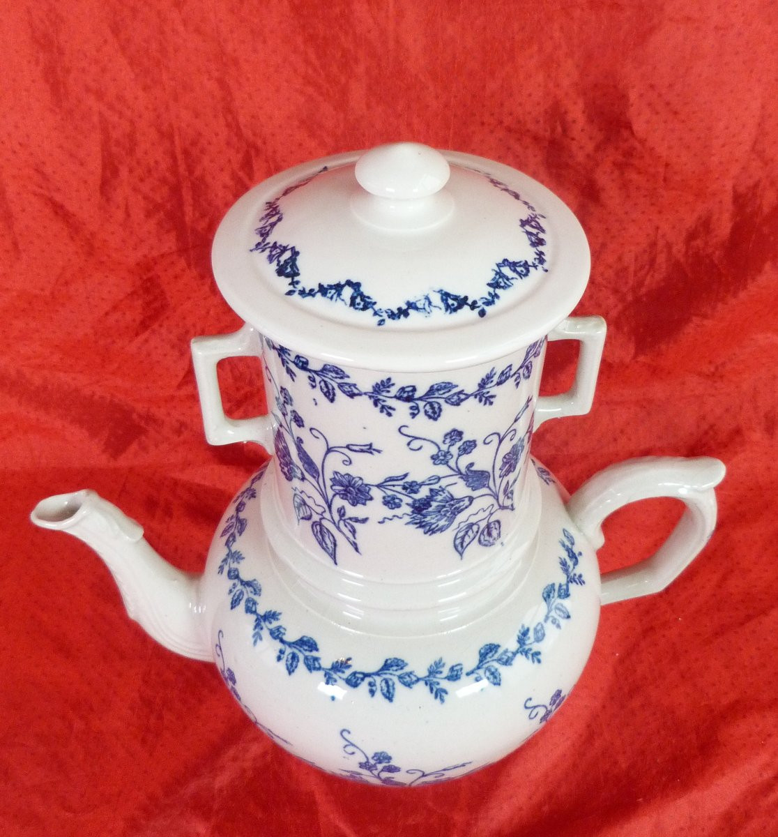 Tisanière, théière ou cafetière en faïence de Saint Uze -photo-2