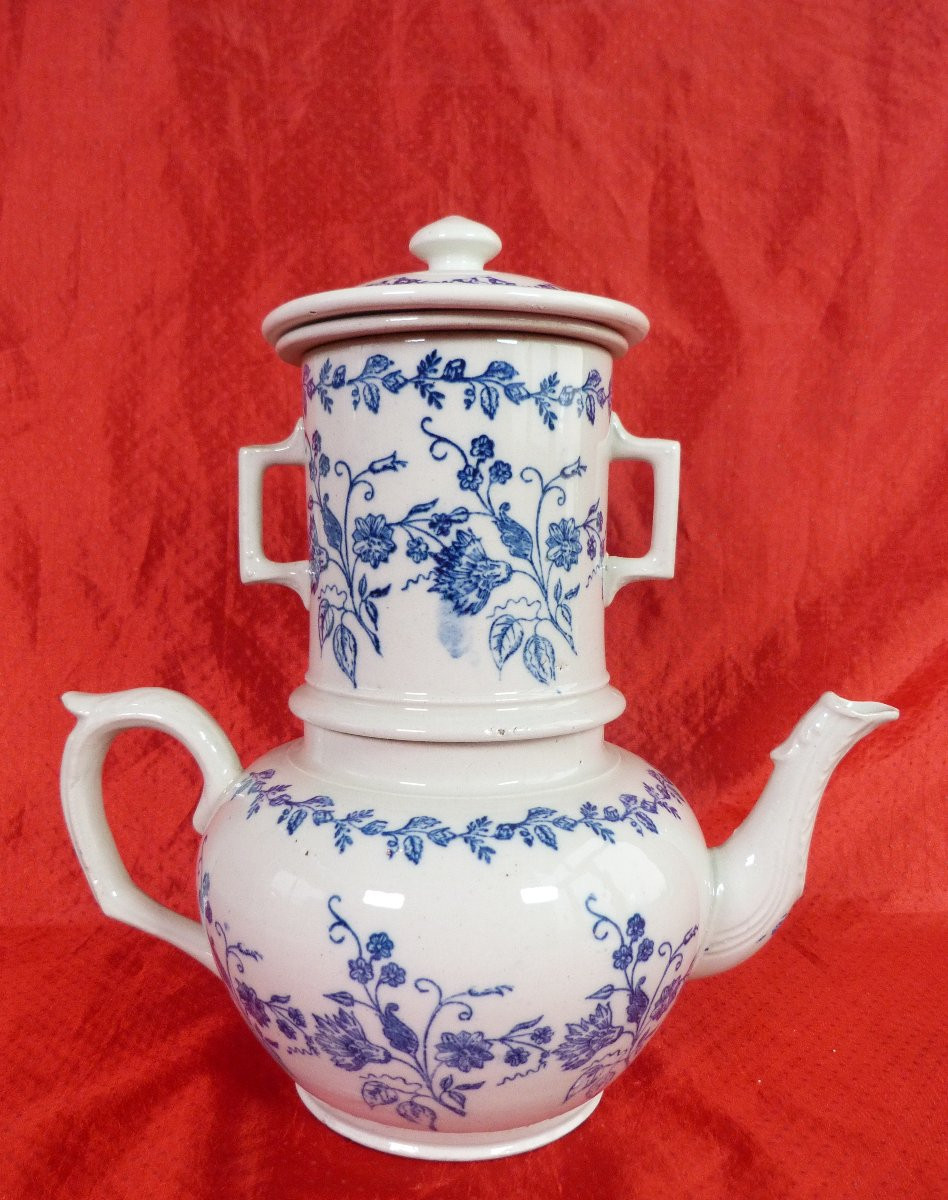 Tisanière, théière ou cafetière en faïence de Saint Uze -photo-3