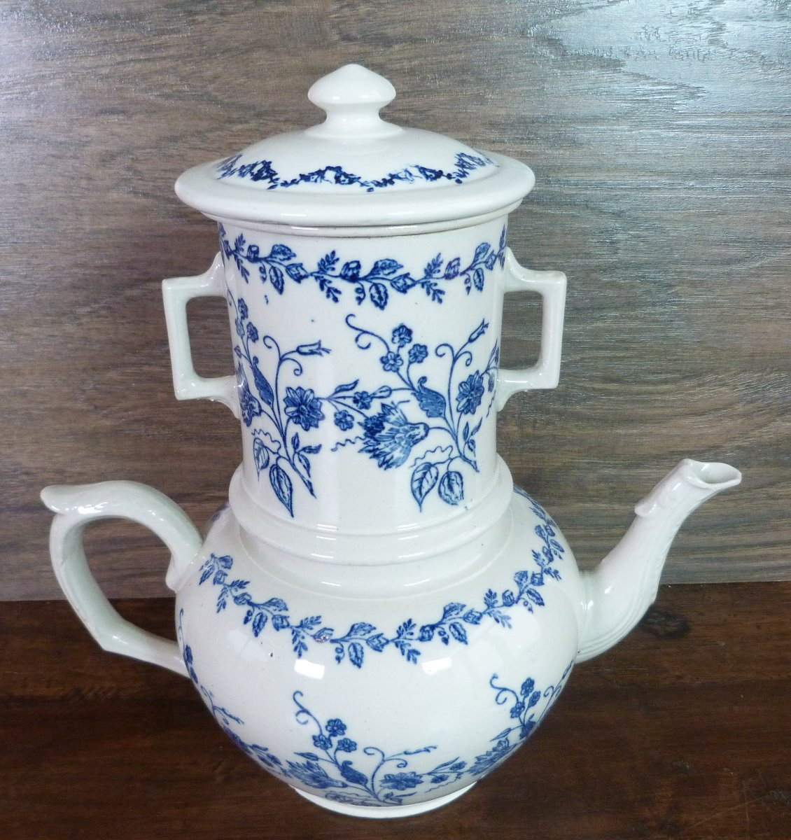 Tisanière, théière ou cafetière en faïence de Saint Uze -photo-2