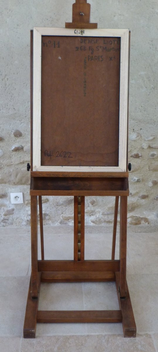 Abstract Oil Painting On Hardboard, Signed Denise Lioté -photo-2