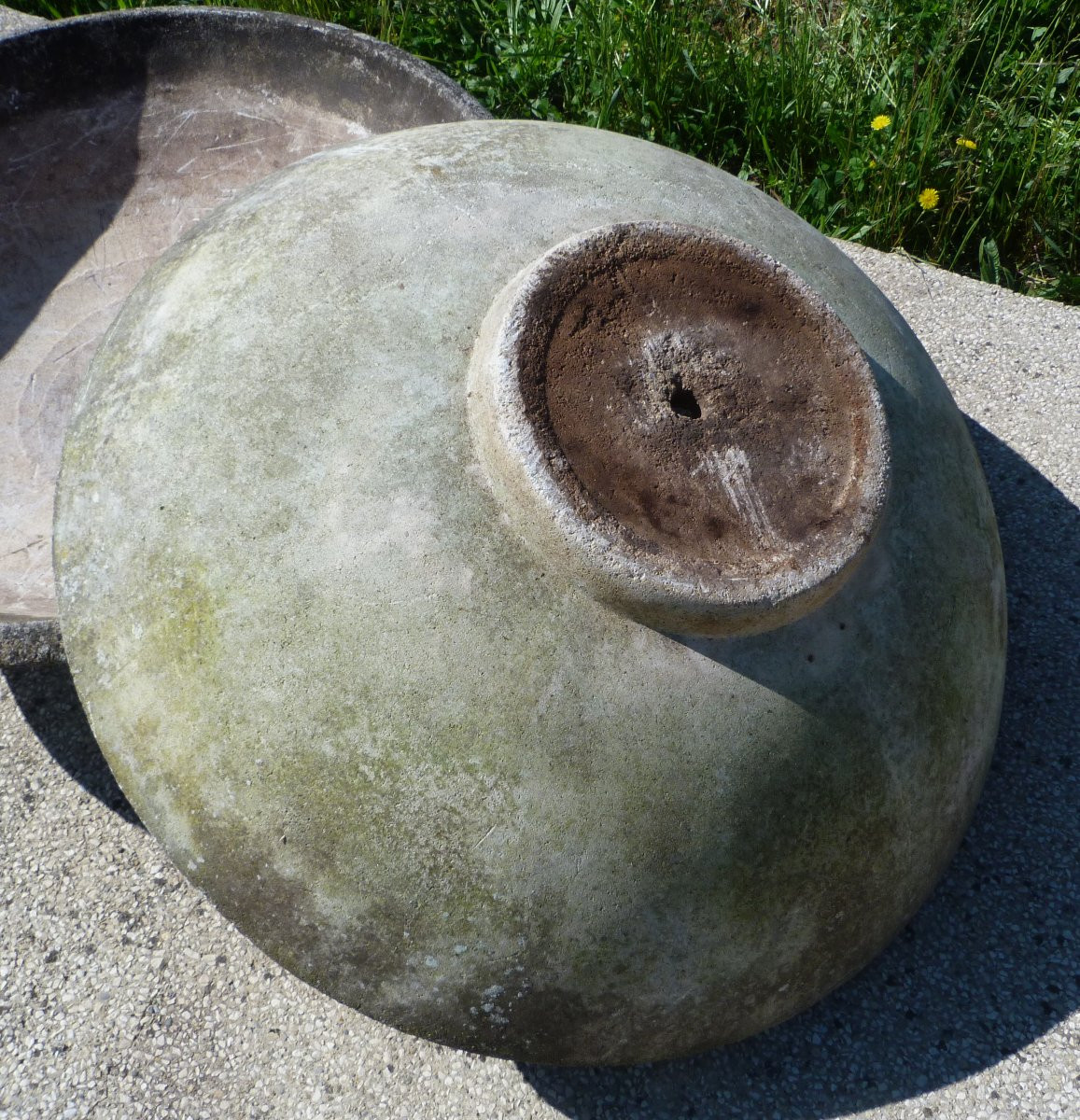 Paire de jardinières vasque en ciment  -photo-2