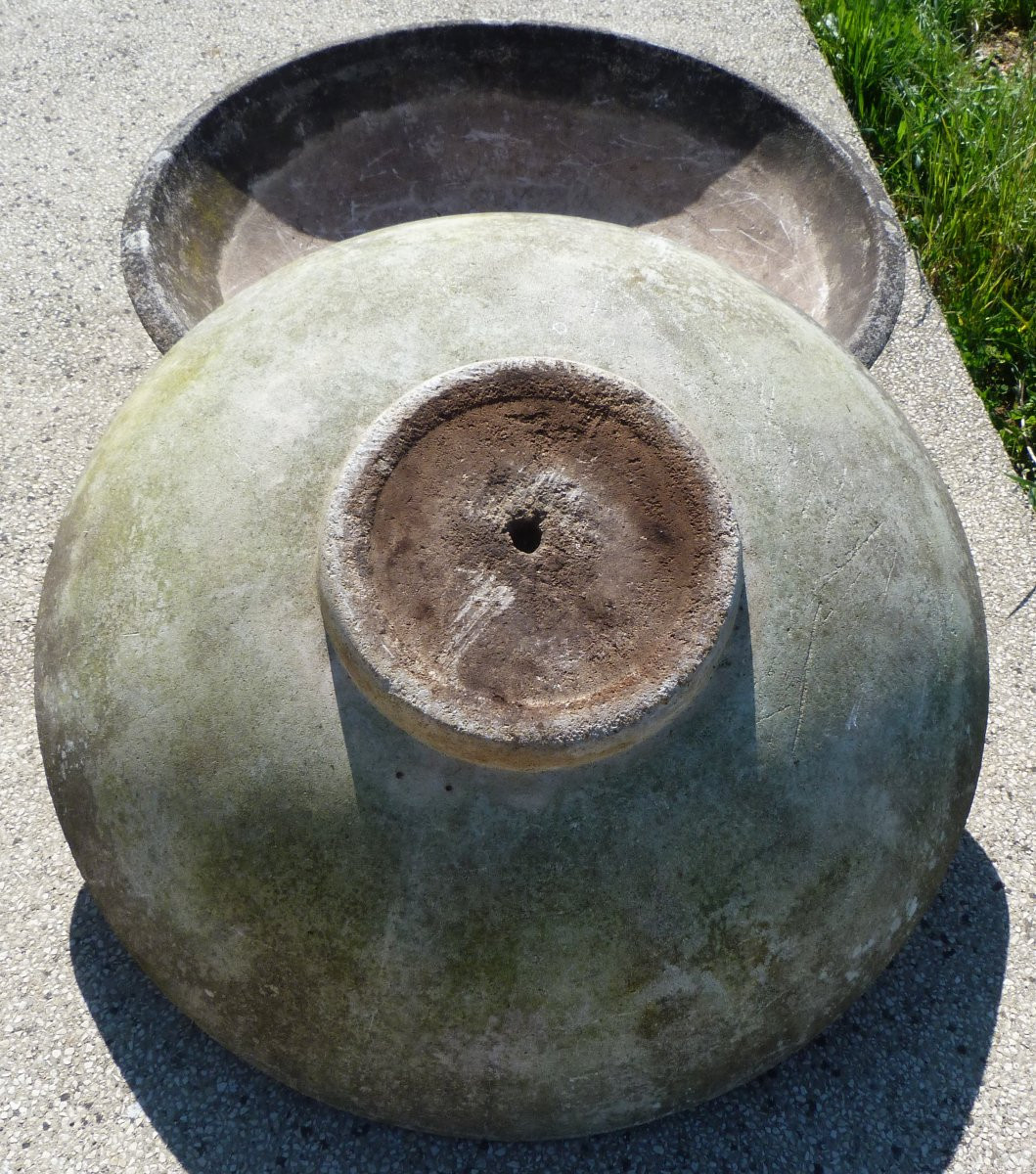 Paire de jardinières vasque en ciment  -photo-6