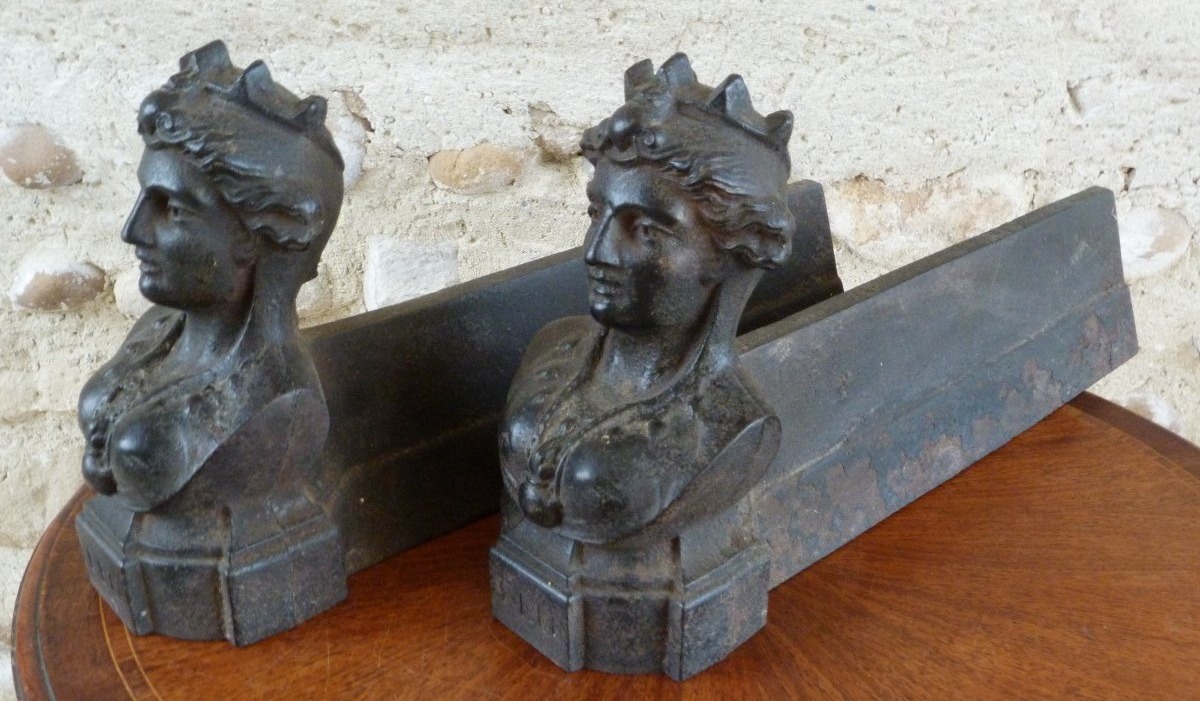 Paire de chenet en fonte de fer -photo-3