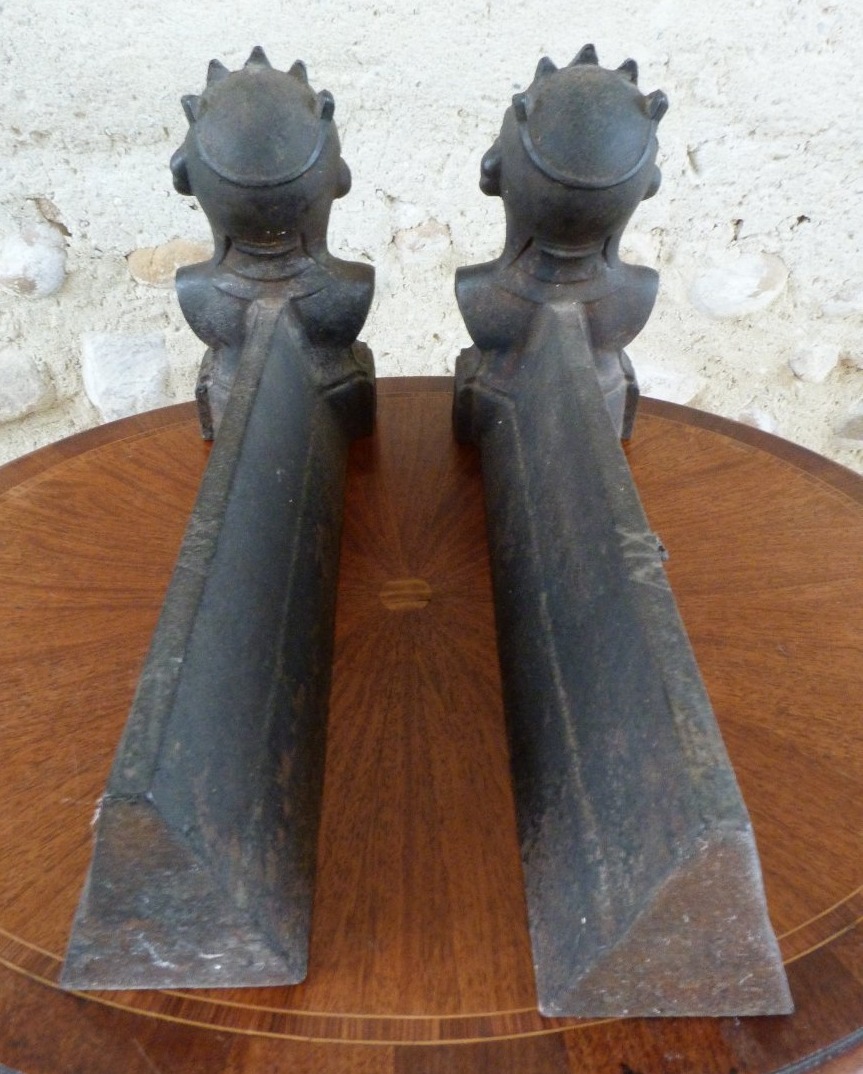 Paire de chenet en fonte de fer -photo-2