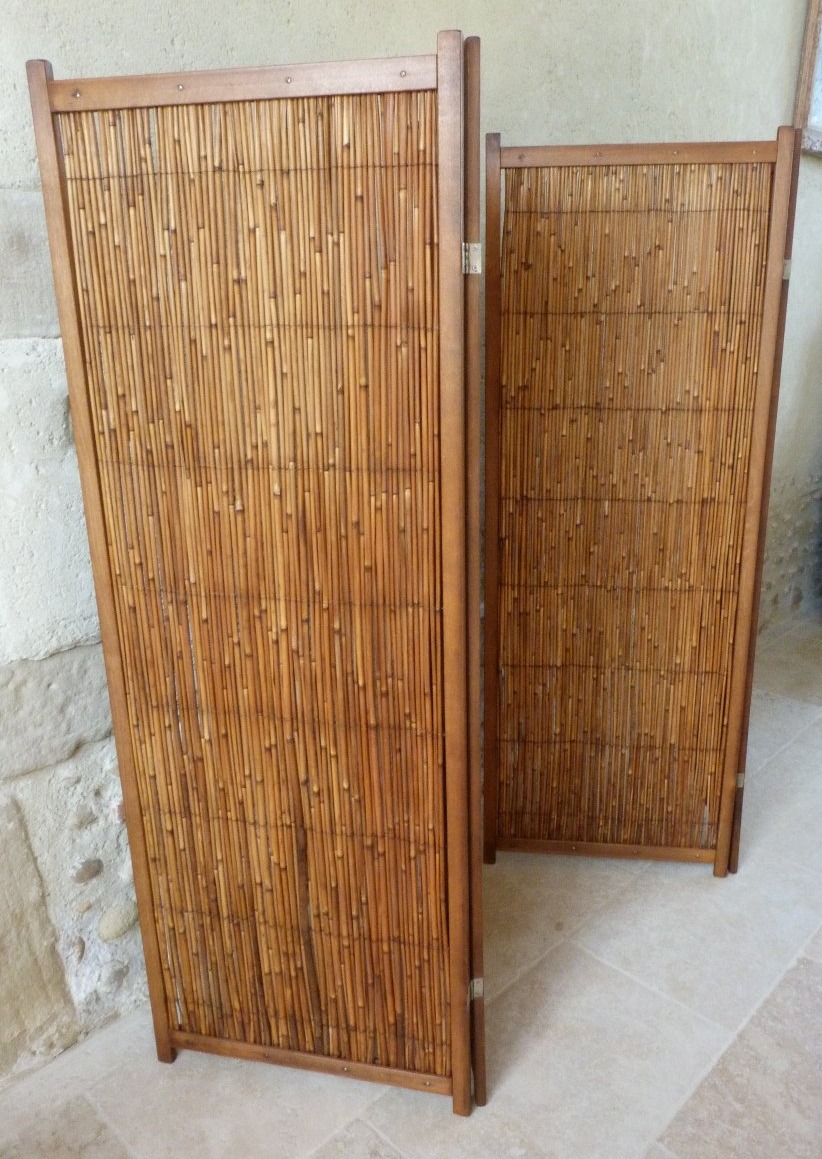 Two Vintage Bamboo Screens, 1950  -photo-2