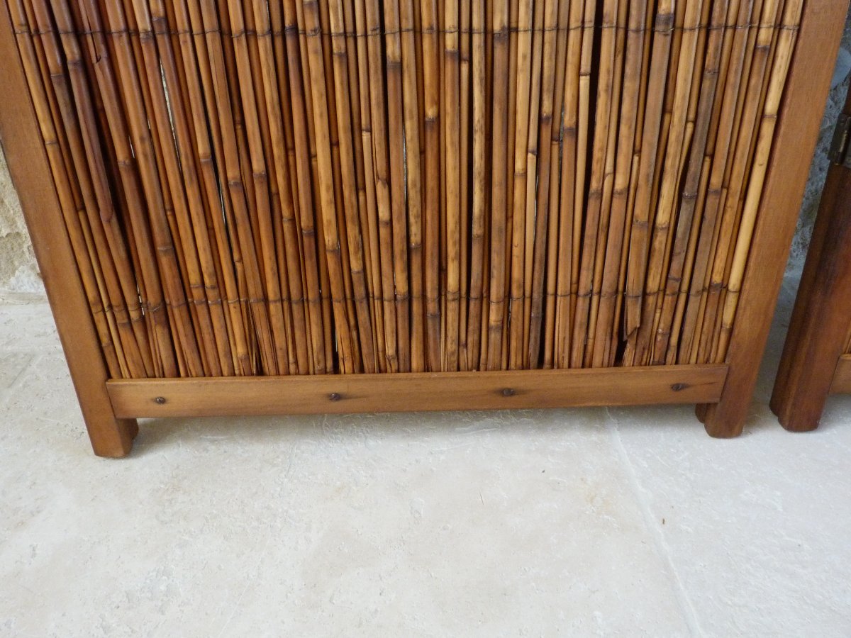 Two Vintage Bamboo Screens, 1950  -photo-3