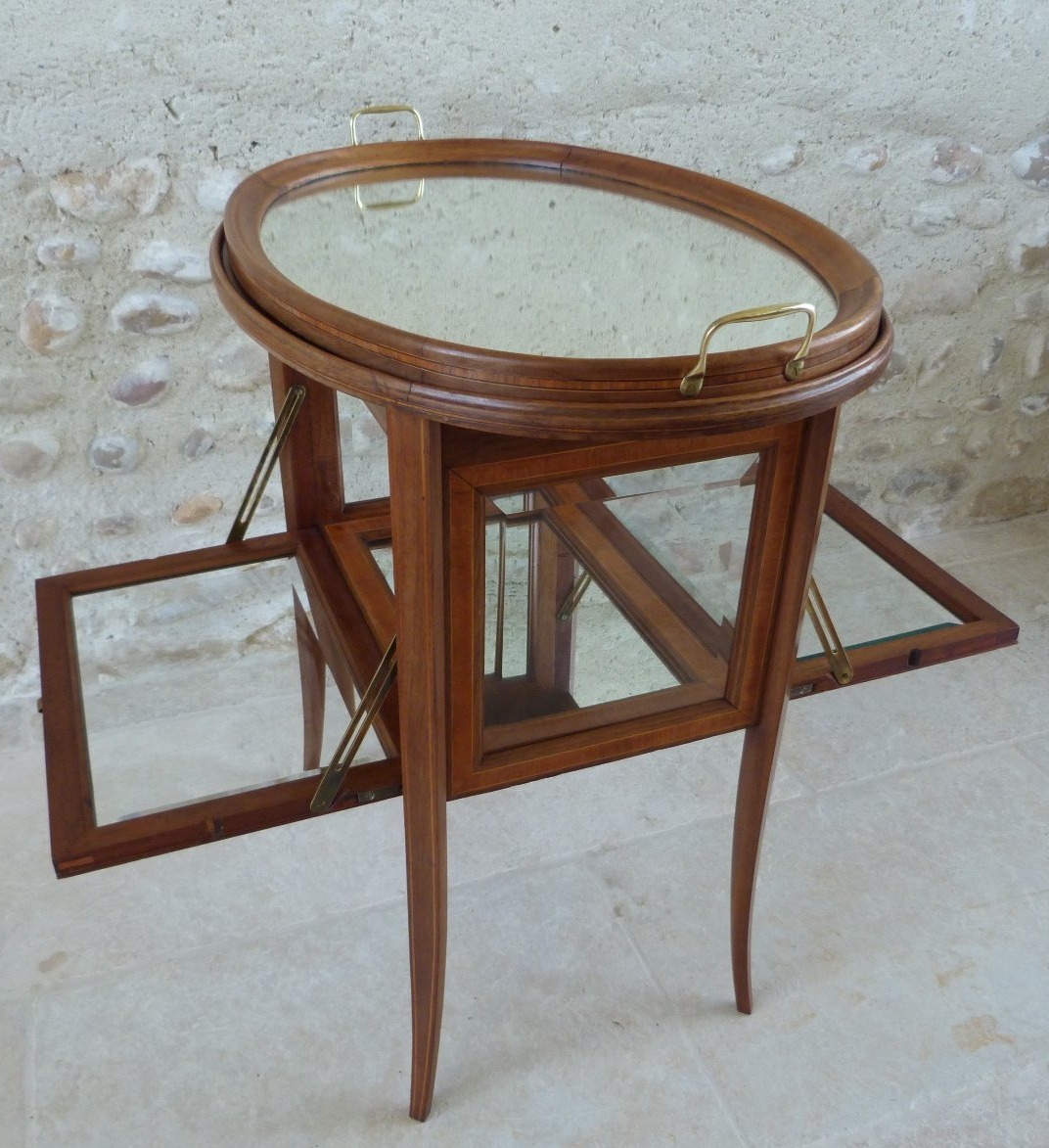 Small Tea Table That Doubles As A Display Case -photo-4
