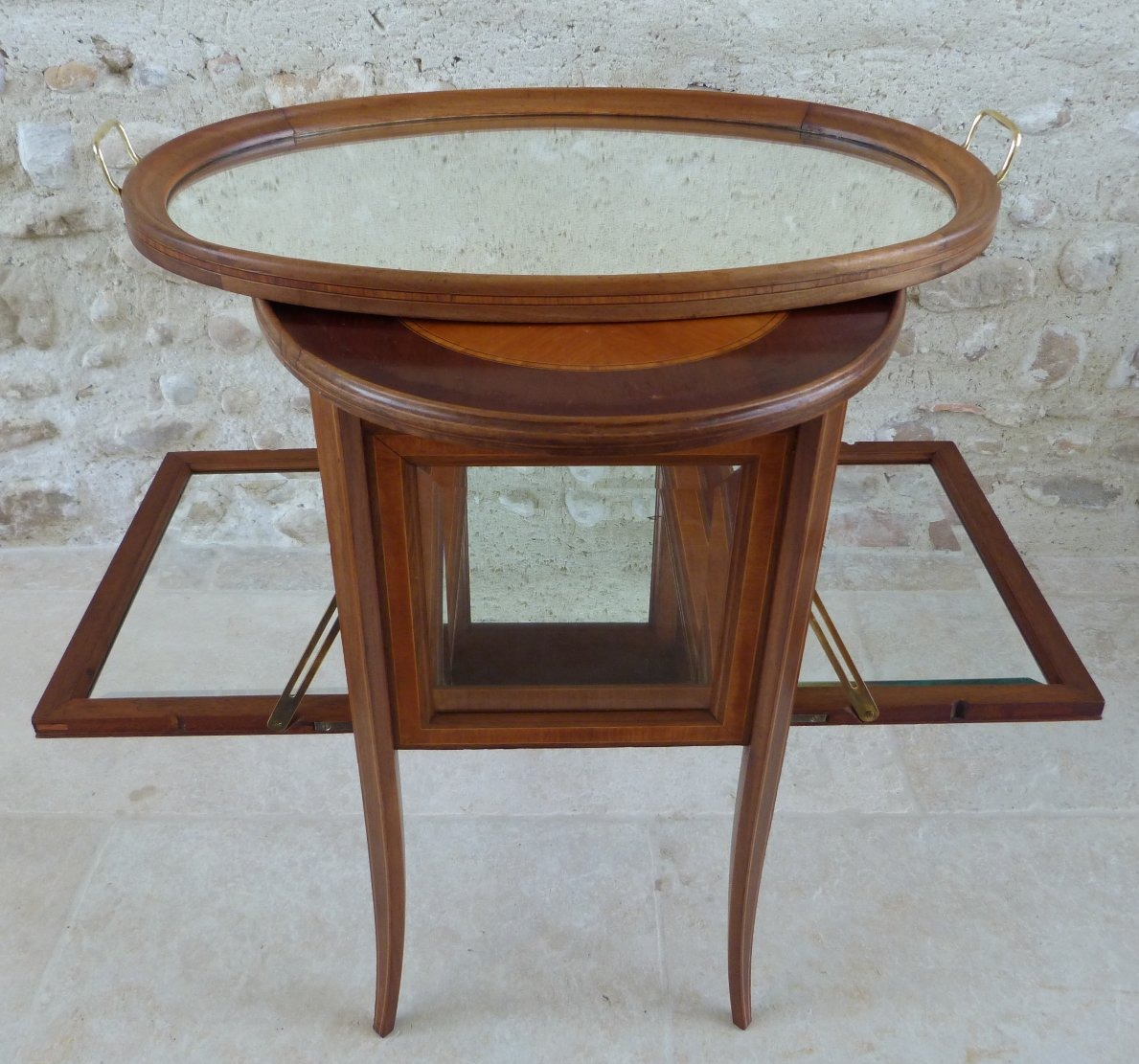 Small Tea Table That Doubles As A Display Case -photo-7