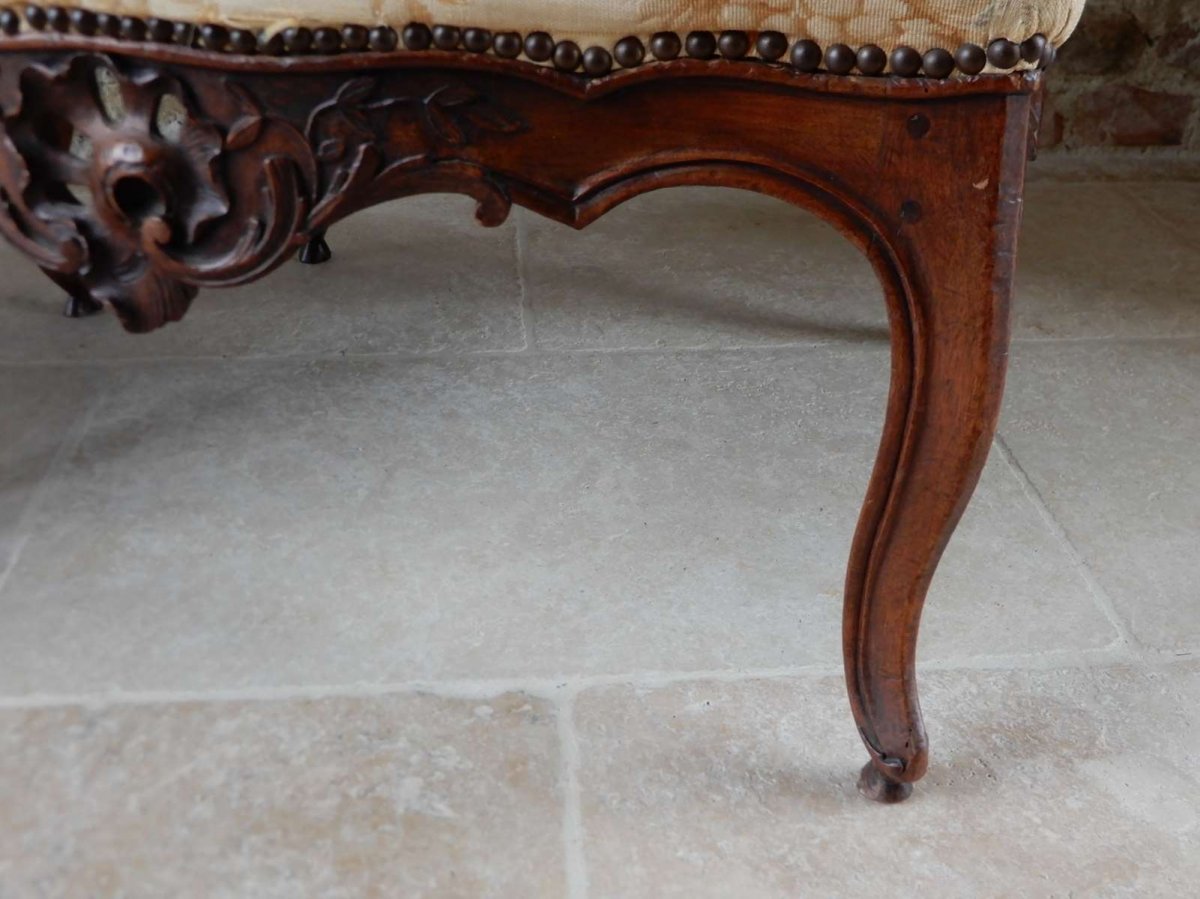 Paire De Larges Fauteuil à La Reine d'époque Louis XV-photo-5