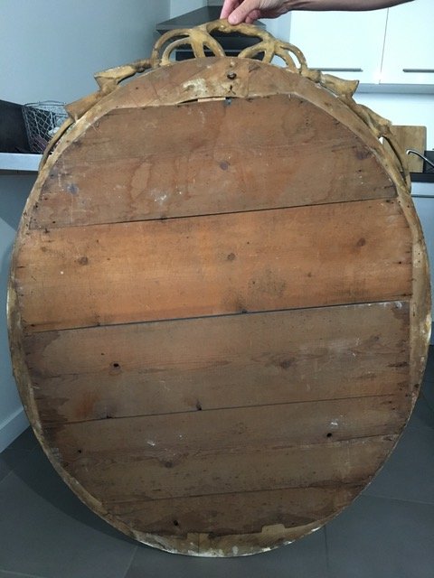Golden Oval Mirror XIX Eme-photo-5