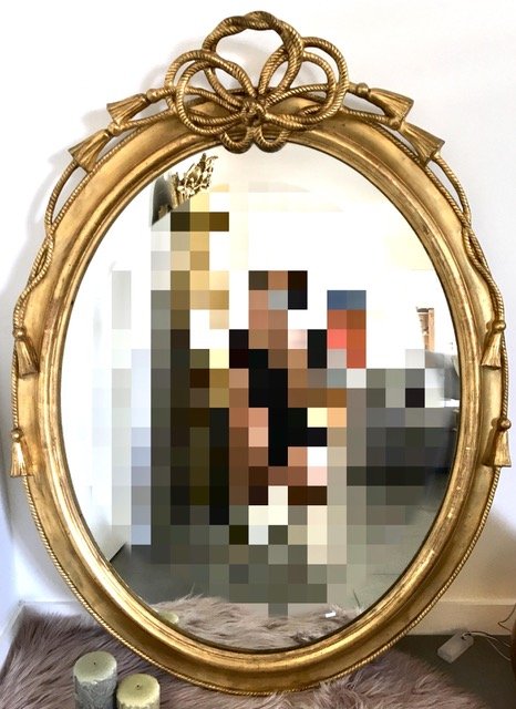 Golden Oval Mirror XIX Eme