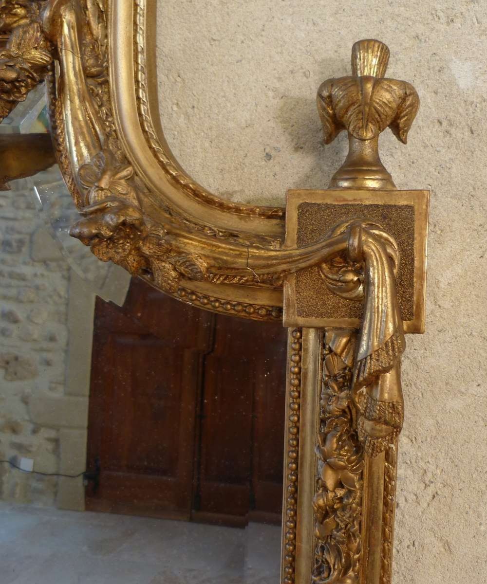 Large Golden Mirror Louis XVI Style-photo-4