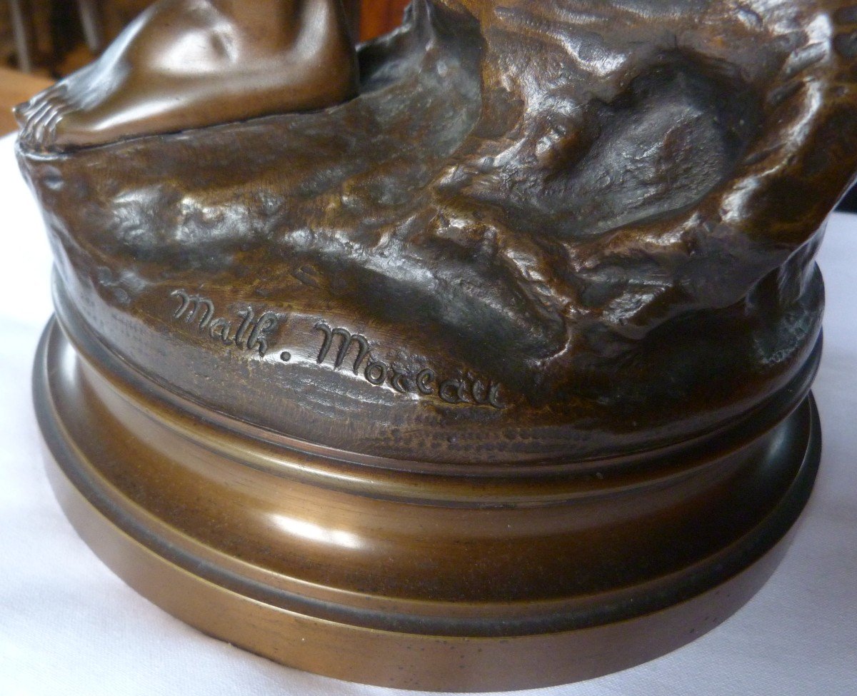 "Le chasseur et sa proie" sculpture en bronze de Mathurin Moreau -photo-8